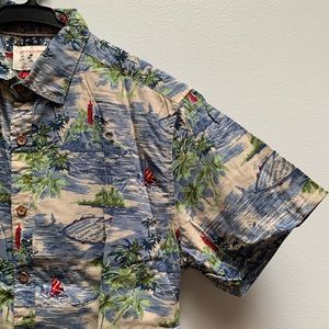 Men’s M Denim & Flower Aloha Shirt NEW